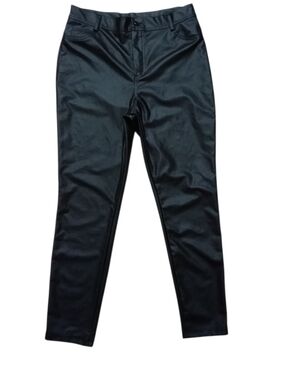 Black Vegan Leather High-Waist Pants
